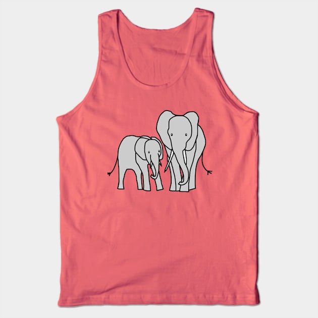 Little Elephant and Big Elephant Tank Top by ellenhenryart